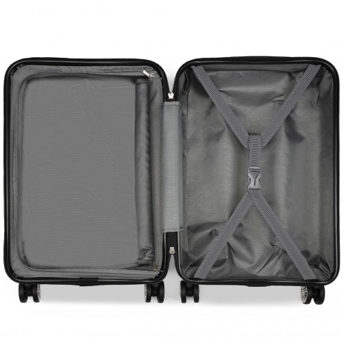 KSK2482 - Kono 3-Piece Horizontal Engraved Hard Shell ABS+PC Suitcase with TSA Lock - Gold