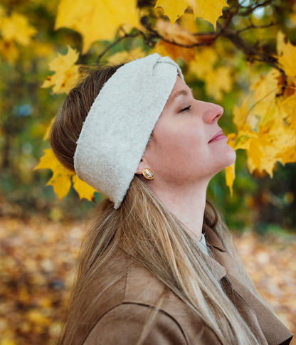 Oval Citrus Amber and Gold Stud Earrings