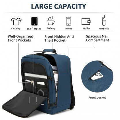 Kono Multi-purpose Business Backpack - Fits 15.6" Laptop, Ideal for Work, Travel & Commute - Navy