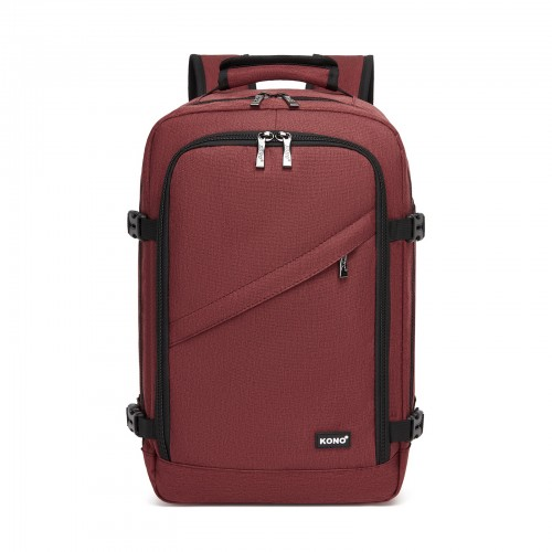 Kono Multi-purpose Business Carry-On Backpack–Fits 15.6" Laptop, Ideal for Work, Travel & Daily Commute - Burgundy