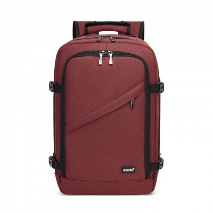 Kono Multi-purpose Business Carry-On Backpack–Fits 15.6" Laptop, Ideal for Work, Travel & Daily Commute - Burgundy