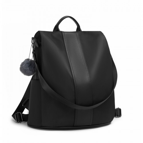 Miss Lulu Stylish Anti-Theft Convertible Backpack - Black | Spacious & Secure for Commuting & Daily Use