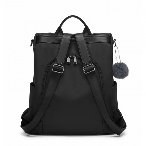 Miss Lulu Stylish Anti-Theft Convertible Backpack - Black | Spacious & Secure for Commuting & Daily Use