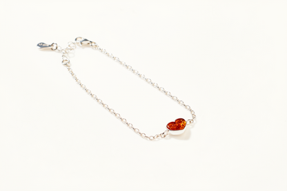 Reversible Dainty Amber Heart Bracelet
