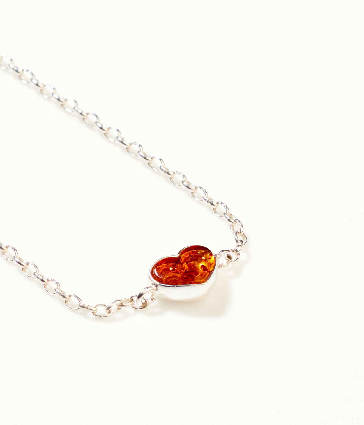 Reversible Dainty Amber Heart Bracelet