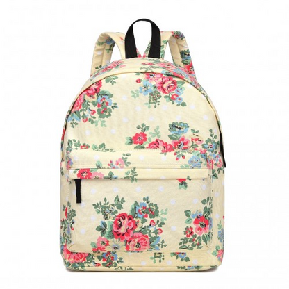 Miss Lulu Large Backpack - Flower Polka Dot Beige | Stylish & Durable