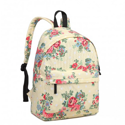 Miss Lulu Large Backpack - Flower Polka Dot Beige | Stylish & Durable