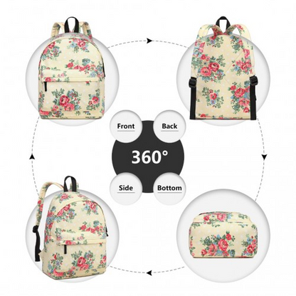 Miss Lulu Large Backpack - Flower Polka Dot Beige | Stylish & Durable