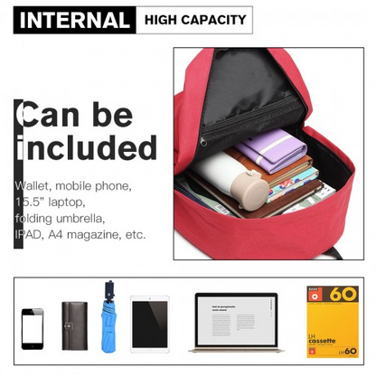 Kono Durable Polyester Everyday Backpack With Sleek Design - Red | Perfect for Daily Use