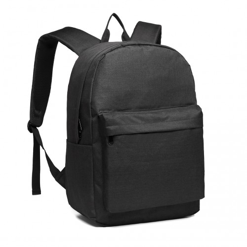 Kono Durable Polyester Everyday Backpack - Sleek Design, Black