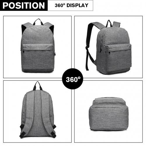 Kono Durable Polyester Everyday Backpack With Sleek Design - Grey