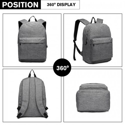 Kono Durable Polyester Everyday Backpack With Sleek Design - Grey