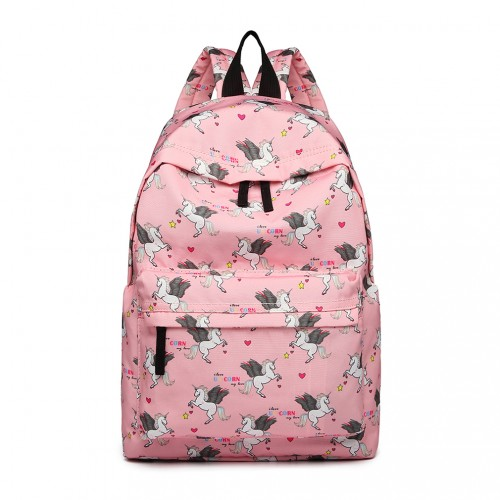 Miss Lulu Large Pink Unicorn Print Backpack - Stylish & Versatile