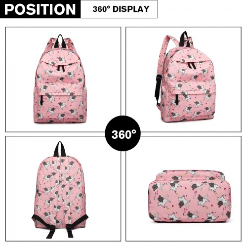 Miss Lulu Large Pink Unicorn Print Backpack - Stylish & Versatile