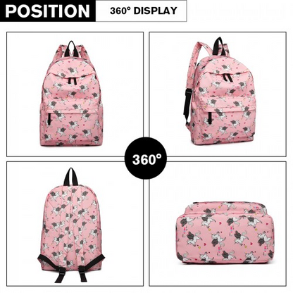 Miss Lulu Large Pink Unicorn Print Backpack - Stylish & Versatile