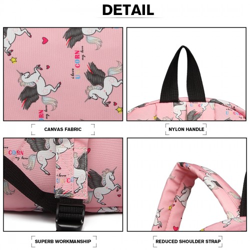 Miss Lulu Large Pink Unicorn Print Backpack - Stylish & Versatile