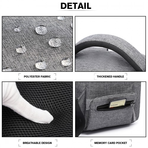 Kono Water Resistant Shockproof DSLR Camera Backpack - Grey | E6928 | Travel & Photography Essential