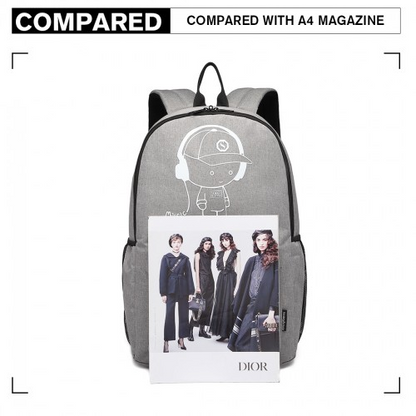 Kono Multi-functional Glow-in-the-Dark Trolley Backpack - Grey | E6877 Travel & Business Essential