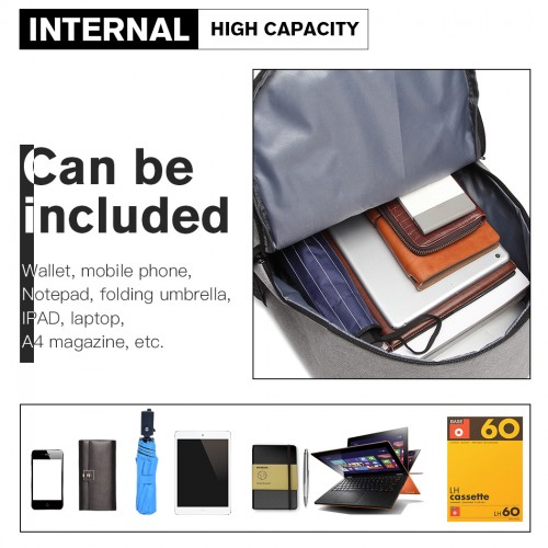 Kono Multi-functional Glow-in-the-Dark Trolley Backpack - Grey | E6877 Travel & Business Essential