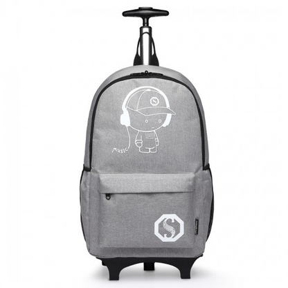 Kono Multi-functional Glow-in-the-Dark Trolley Backpack - Grey | E6877 Travel & Business Essential