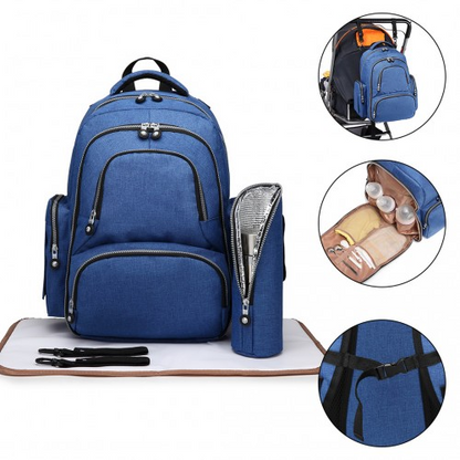 Kono Large Capacity Multi Function Baby Diaper Backpack - Blue | E6706