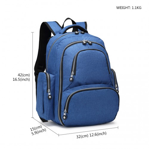 Kono Large Capacity Multi Function Baby Diaper Backpack - Blue | E6706