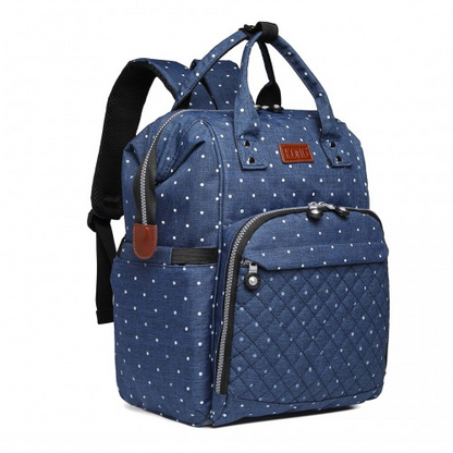 Kono Wide Open Baby Diaper Changing Backpack Dot - Navy | Versatile & Spacious