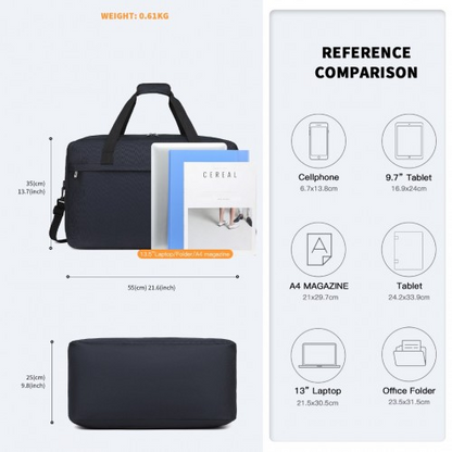 Kono Lightweight Multi Purpose Unisex Sports Travel Duffel Bag - Dark Blue