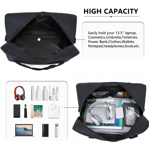 Kono Lightweight Multi Purpose Unisex Sports Travel Duffel Bag - Dark Blue