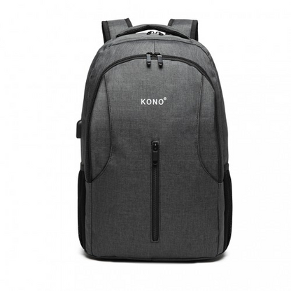 Kono Large Backpack with USB Charging Interface - Grey | E6904