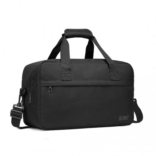 Kono Lightweight Multi Purpose Unisex Sports Travel Duffel Bag - Black