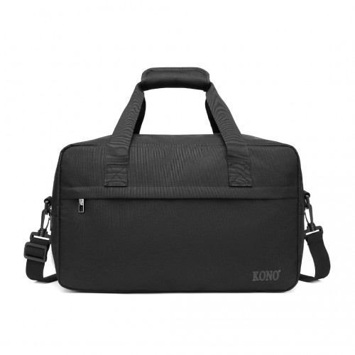 Kono Lightweight Multi Purpose Unisex Sports Travel Duffel Bag - Black