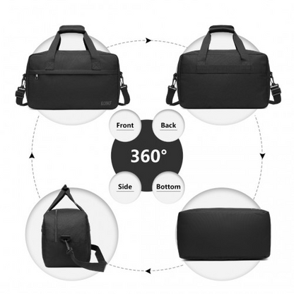 Kono Lightweight Multi Purpose Unisex Sports Travel Duffel Bag - Black