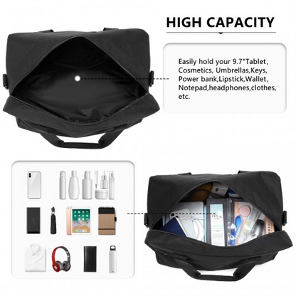 Kono Lightweight Multi Purpose Unisex Sports Travel Duffel Bag - Black