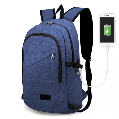 Kono Business Laptop Backpack with USB Charging Port – Navy Blue | E6715