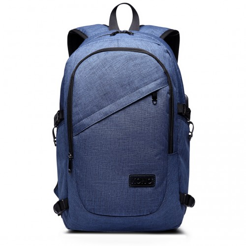 Kono Business Laptop Backpack with USB Charging Port – Navy Blue | E6715