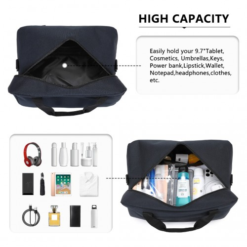 Kono Lightweight Multi Purpose Unisex Sports Travel Duffel Bag - Dark Blue