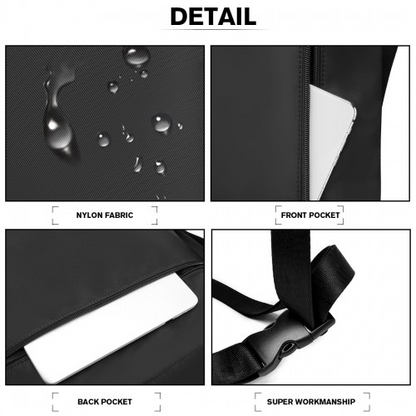 Kono Nylon Multi Way Drawstring Backpack Shoulder Bag - Black | Versatile and Stylish