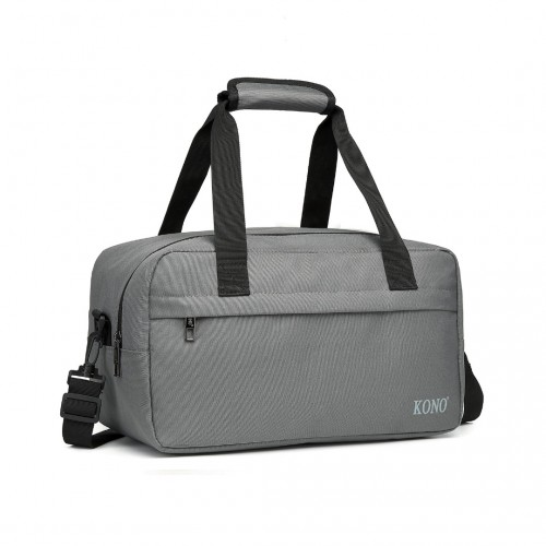 Kono Lightweight Multi Purpose Unisex Sports Travel Duffel Bag - Grey