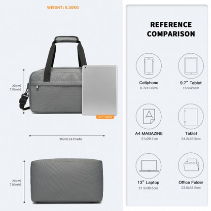 Kono Lightweight Multi Purpose Unisex Sports Travel Duffel Bag - Grey