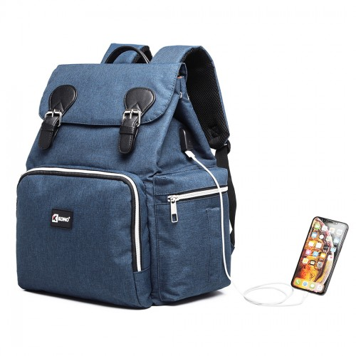 Kono Travel Baby Changing Backpack with USB Charging Interface - Navy