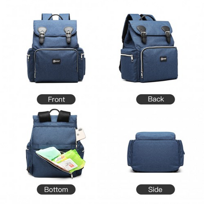 Kono Travel Baby Changing Backpack with USB Charging Interface - Navy