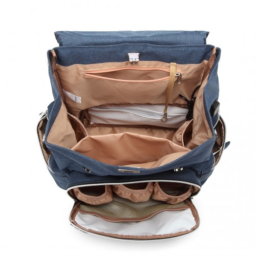 Kono Travel Baby Changing Backpack with USB Charging Interface - Navy