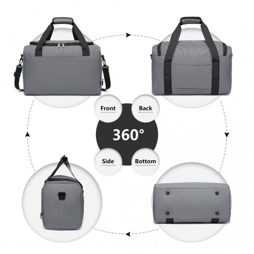 Kono Structured Travel Duffle Bag - Grey | Premium Quality, Water Resistant, Spacious, Versatile