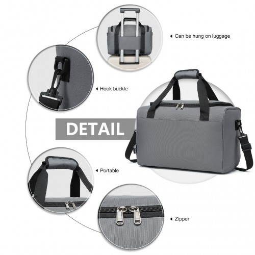 Kono Structured Travel Duffle Bag - Grey | Premium Quality, Water Resistant, Spacious, Versatile