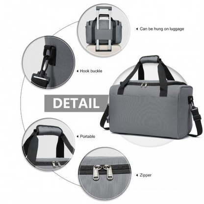Kono Structured Travel Duffle Bag - Grey | Premium Quality, Water Resistant, Spacious, Versatile