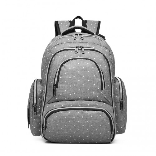 Kono Large Capacity Multi-Function Baby Diaper Backpack - Polka Dot Grey