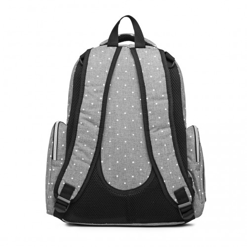 Kono Large Capacity Multi-Function Baby Diaper Backpack - Polka Dot Grey