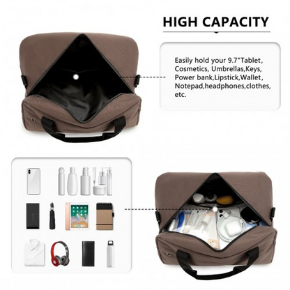 Kono Lightweight Multi Purpose Unisex Sports Travel Duffel Bag - Brown