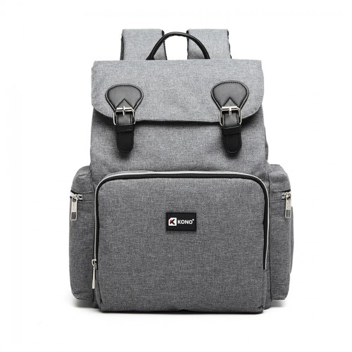 Kono Travel Baby Changing Backpack with USB Charging Interface - Grey